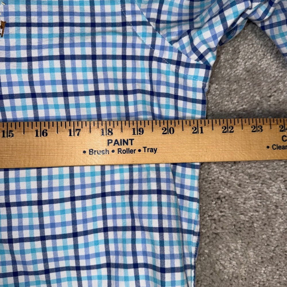 Polo Ralph Lauren Men's M Classic Fit Blue Plaid Button Down Shirt Flesh Pony - Picture 6 of 11